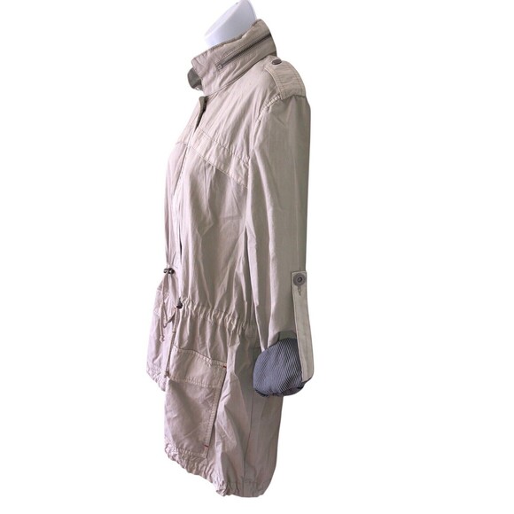 Levi’s lightweight fishtail anorak jacket hidden hood womens size L gray utility - Picture 2 of 12
